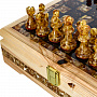 Шахматы с инкрустацией и фигурами из янтаря 28х28 см, фотография 4. Интернет-магазин ЛАВКА ПОДАРКОВ