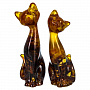 Набор статуэток из янтаря "Две кошки", фотография 1. Интернет-магазин ЛАВКА ПОДАРКОВ