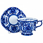 Чайная пара "Полянка". Гжель, фотография 2. Интернет-магазин ЛАВКА ПОДАРКОВ