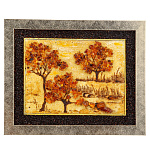 0063825-25*20см Картина янтарная "ТРИ ТОПОЛЯ"  (кварцевый песок, янтарь, каменная крошка)