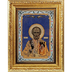 3959/ФПП Златоуст Икона "Николай Чудотворец" эмаль