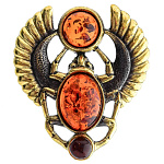 0051082/888.4 Брошь Жук Скарабей Каир (коньячный)