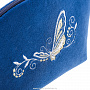 Косметичка бархатная "Бабочка". Темно-синяя с вышивкой, фотография 5. Интернет-магазин ЛАВКА ПОДАРКОВ