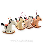 0016078 Статуэтка  ИГРУШКА ЕЛОЧНАЯ "ЛОШАДЬ-КАЧАЛКА" фарфор
