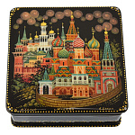 Лаковая миниатюра шкатулка "Москва" Холуй