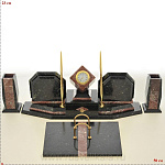 05025/П/3480 Нат.камень Настольный набор Креноид, Змеевик,(3480) 