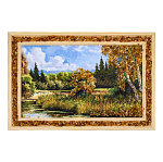 0073707-28*19см ПАННО настенное ПЕЙЗАЖ янтарная крошка (24*15см)