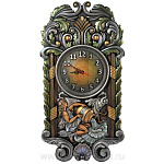 0016712/67*36см Нат. дерево ЧАСЫ-ПАННО "ВОДОЛЕЙ" краски,  бук