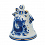 Колокольчик фарфоровый. Гжель в золоте, фотография 2. Интернет-магазин ЛАВКА ПОДАРКОВ