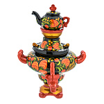 0072420  Хохлома Самовар "ЯГОДЫ"19см малый