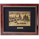  /25*32/СЕРЕБРЕНИЕ Офорт черно-белый "Старая Москва. Храм Василия Блаженного" 