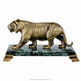 Бронзовая скульптура "Тигр" на каменной подставке, фотография 1. Интернет-магазин ЛАВКА ПОДАРКОВ