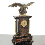 0017187 Нат.камень. Каминные часы "Орел" Яшма (5032)