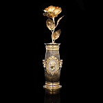 Ваза интерьерная с позолотой и фианитами "Роза". Златоуст