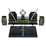 050251/ЛТ  Письменный набор  из натурального камня (змеевик фиолетовый)