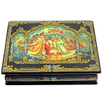 0048157/18*13см  Шкатулка лаковая миниатюра Холуй "Сказка о царе Салтане"99, 