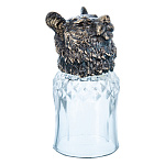 0065274 Сувенир СТОПКА-ПЕРЕВЕРТЫШ "МЕДВЕДЬ" (стекло, металл)