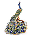 0030805/15-05 Традиции ФАБЕРЖЕ Сувенир-ШКАТУЛКА"ПАВЛИН НА ВЕТКЕ" 