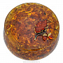 Круглая шкатулка из янтаря "Листик дуба", фотография 1. Интернет-магазин ЛАВКА ПОДАРКОВ