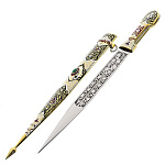 3974/АД Оружие сувенирное КИНЖАЛс кабошоном в коробке(кож/зам) 