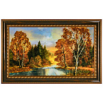 0073584-82*52см Картина янтарная крошка "ПЕЙЗАЖ" (70*40см внут.раз.)