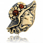 Брошь с янтарем "Дама в цветочной шляпе" (коньячный), фотография 2. Интернет-магазин ЛАВКА ПОДАРКОВ