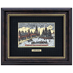  /17*22см Офорт цветной "Старая Москва. Храм Василия Блаженного" 