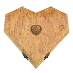 202634 Нат.дерево Шкатулка СЕРДЦЕ, карел береза,28*28*8,5