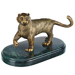 0068613 Бронза скульптура "Тигр Амурский" на подставке