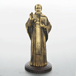 139129 Бронза Скульптура "Николай Чудотворец" на дереве 