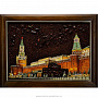 Картина янтарная "Кремлёвская набережная. Ночь", фотография 1. Интернет-магазин ЛАВКА ПОДАРКОВ