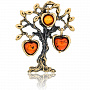 Брошь с янтарем "Яблоня", фотография 2. Интернет-магазин ЛАВКА ПОДАРКОВ