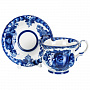 Чайная пара "Ажурная". Гжель, фотография 2. Интернет-магазин ЛАВКА ПОДАРКОВ
