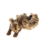 0069855 Скульптура"КРОЛИК с КРОЛЬЧОНКОМ" лежит  Бронза  6*2см