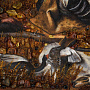Картина янтарная "Охотники на привале" 60х80 см, фотография 4. Интернет-магазин ЛАВКА ПОДАРКОВ