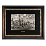 Офорт черно-белый "Старая Москва. Вид на Кремль с моста" 30х40 см