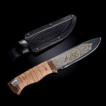 0049642 Златоуст Нож разделочный Урал (береста) золото