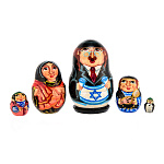 0068432-5м-5,5см  Матрешка "ЕВРЕЙСКАЯ СЕМЕЙКА" сюжет в ассортименте