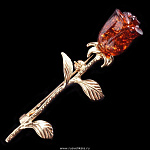 825004/3,83г  Серебро 925* БРОШЬ  вст.Янтарь позолота 