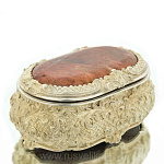 9001 Бронза Шкатулка "АМПИР" серебрение, яшма