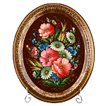 Поднос с авторской росписью "Цветы" 38х31 см
