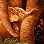 Картина янтарная "Слоны" 51х111 см, фотография 4. Интернет-магазин ЛАВКА ПОДАРКОВ