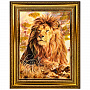 Картина янтарная "Лев" 60х80 см, фотография 1. Интернет-магазин ЛАВКА ПОДАРКОВ