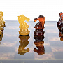 Шахматы с янтарными фигурами "Кристалл" 32х32 см, фотография 3. Интернет-магазин ЛАВКА ПОДАРКОВ