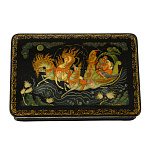 Шкатулка с художественной росписью "Тройка"