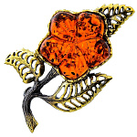 0049822/2116.4 АРХИВ  Брошь Цветок Адонис (коньячный)