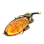 0045246/1719.4 Брошь Листик Сирень (коньячный)