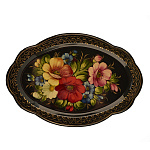 Поднос с авторской росписью "Цветы" 33х23 см