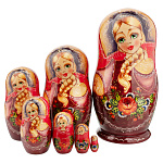 Матрешка "Цветы" 7 мест