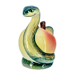 200489  Гжель Фигур. "Змея на яблоке" подглаз 001020